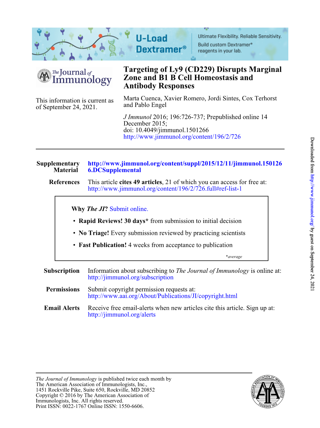 Antibody Responses Zone and B1 B Cell Homeostasis and Targeting Of