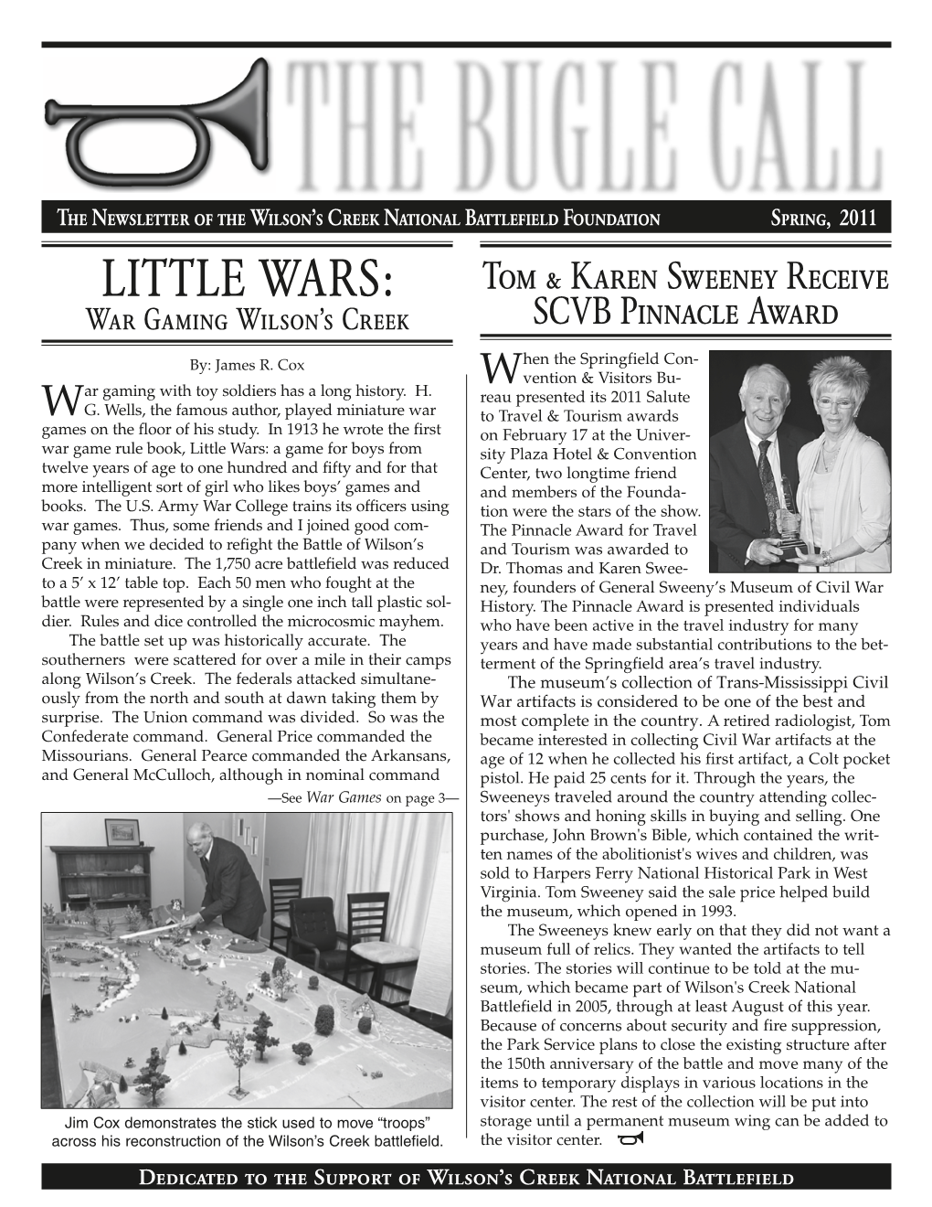 LITTLE WARS: Tom & Karen Sweeney Receive War Gaming Wilson’S Creek SCVB Pinnacle Award