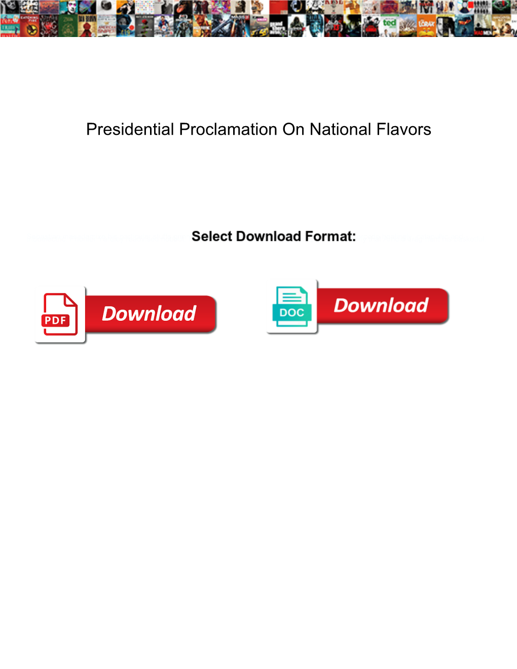 Presidential Proclamation on National Flavors