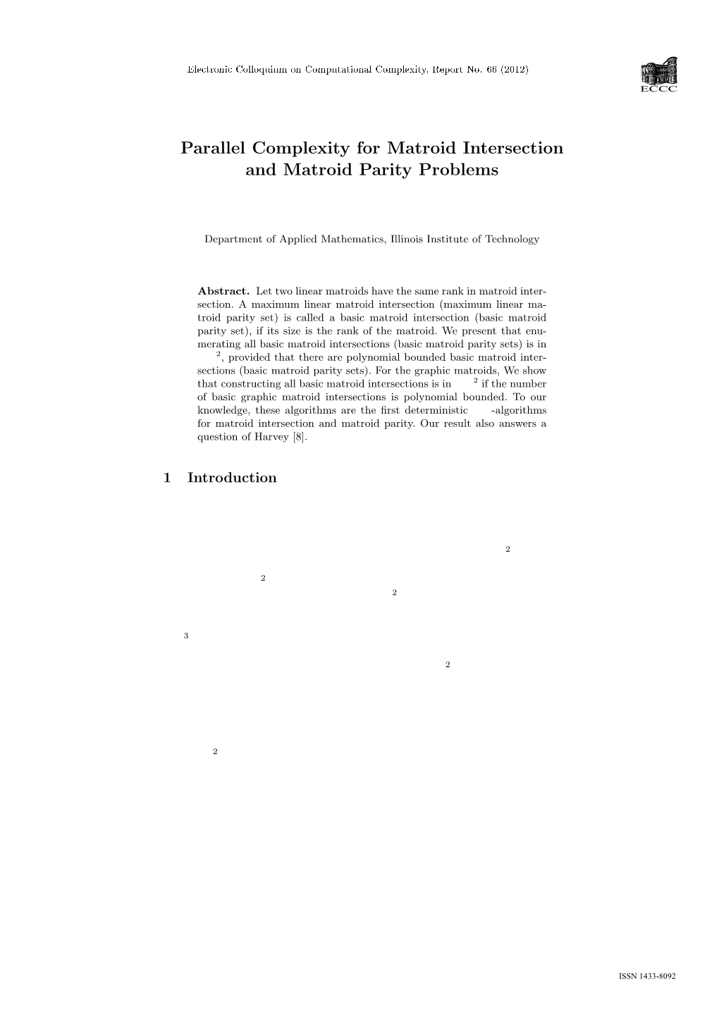 Parallel Complexity for Matroid Intersection and Matroid Parity Problems