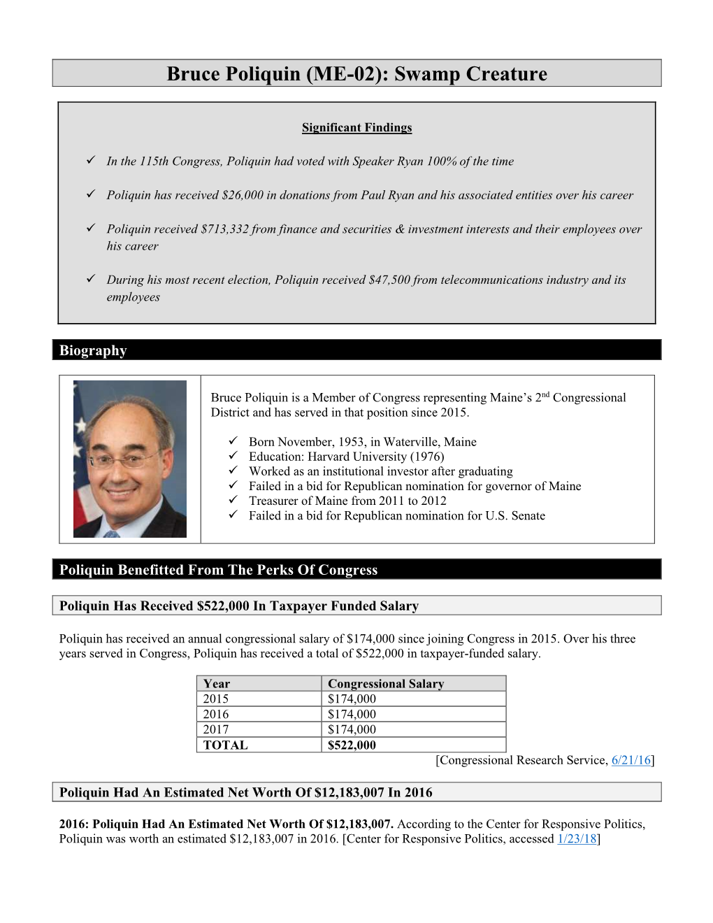 Bruce Poliquin (ME-02): Swamp Creature