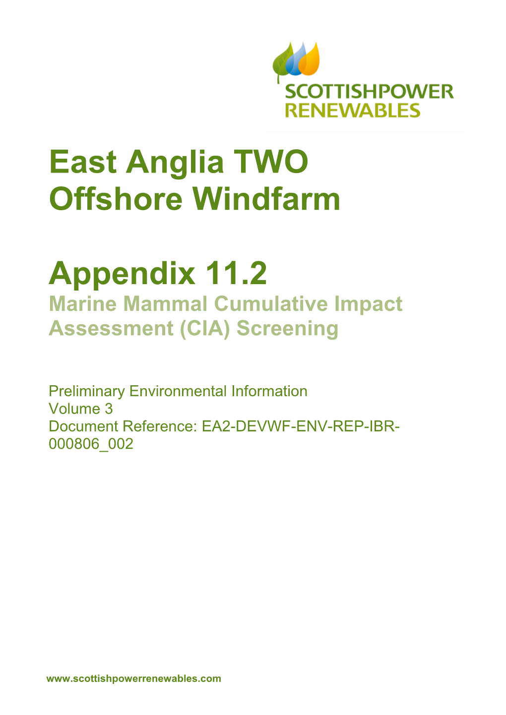 East Anglia TWO Offshore Windfarm Appendix 11.2