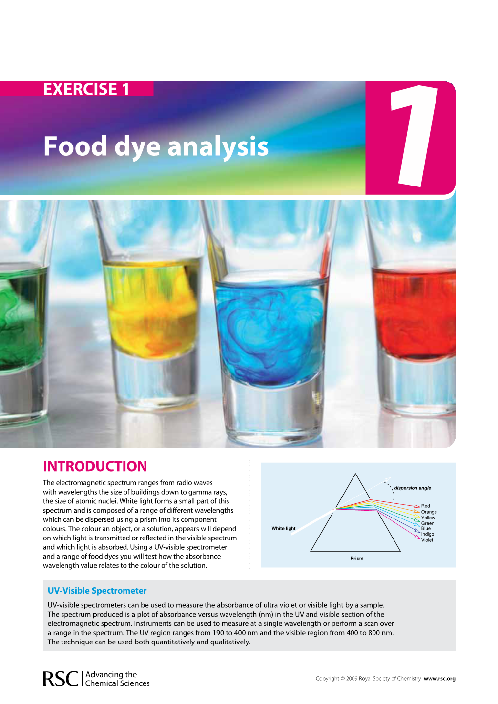 Exercise 1 Food Dye Analysis 1