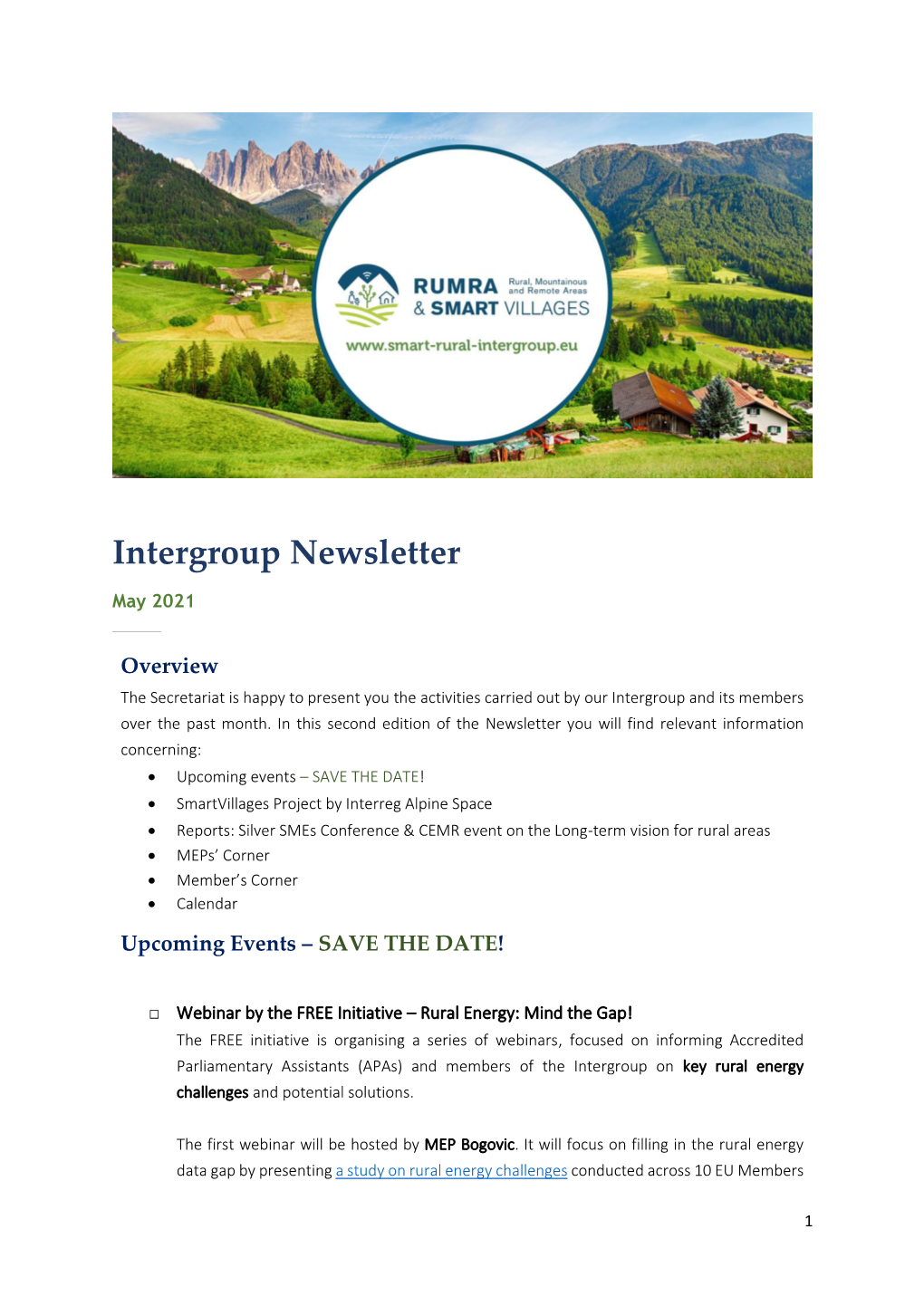 Intergroup Newsletter