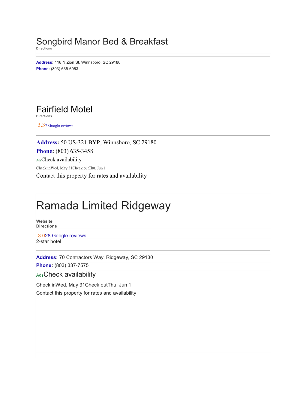 Ramada Limited Ridgeway