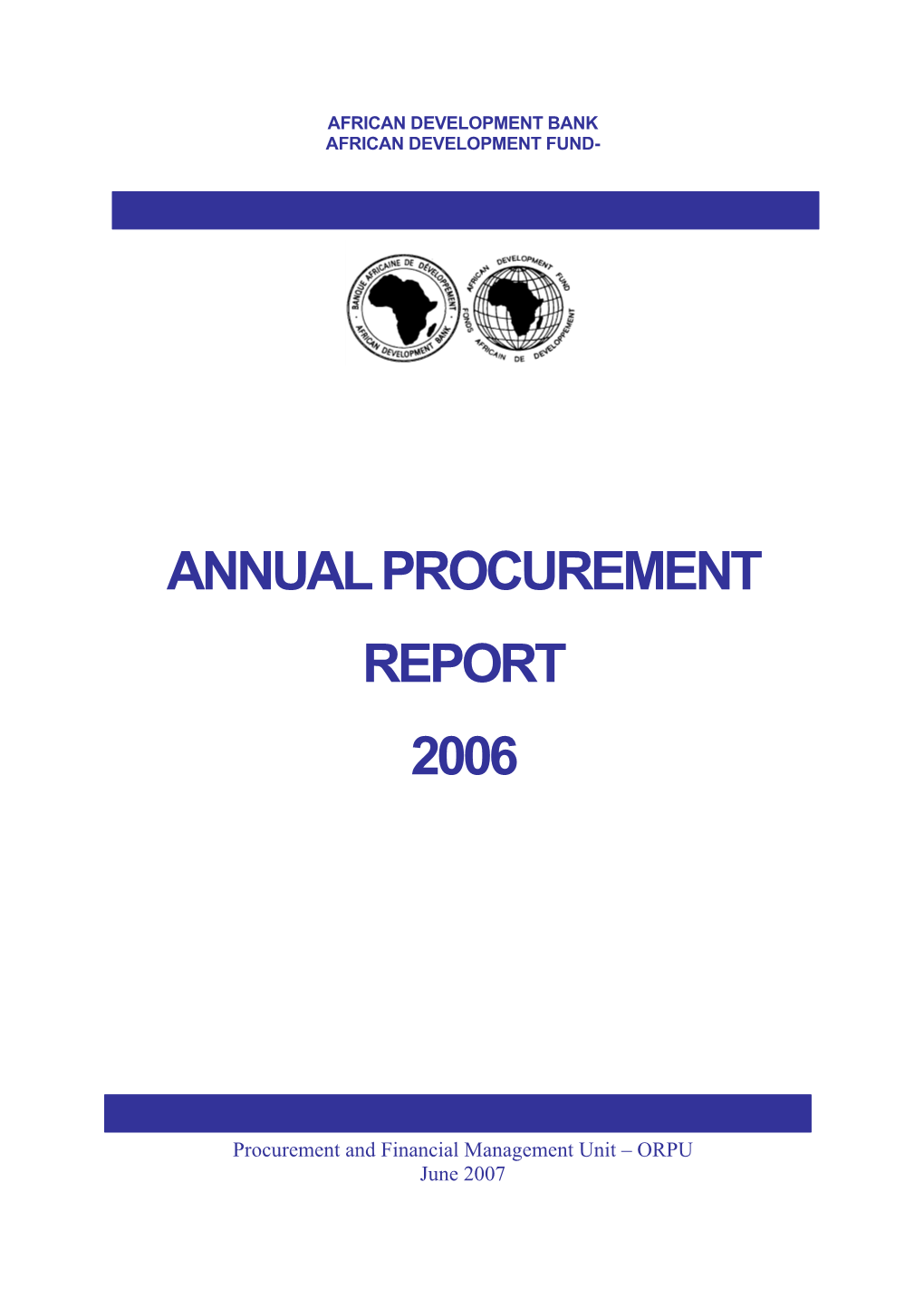 Annual Procurement Report 2006