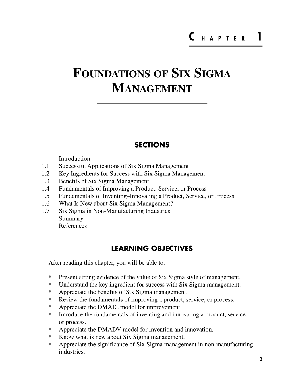 Foundations of Six Sigma Management