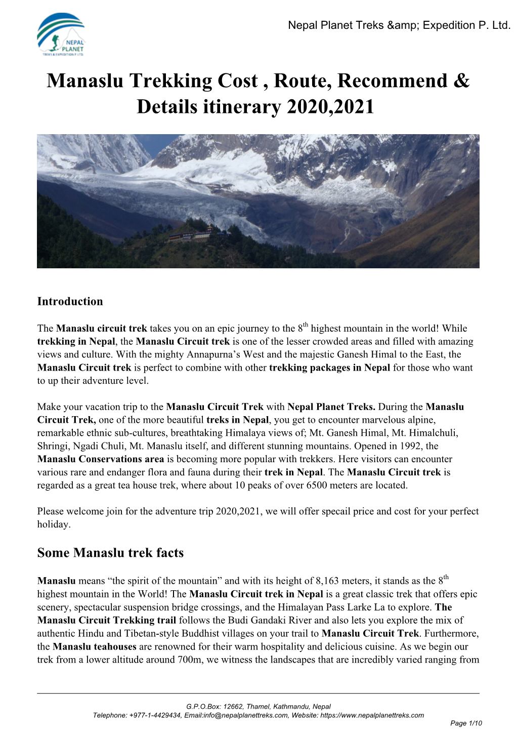 Nepal Planet Treks &amp; Expedition P. Ltd