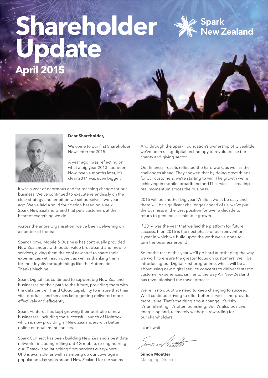 SPA0738 Shareholder Newsletter April 2015 V6.Indd