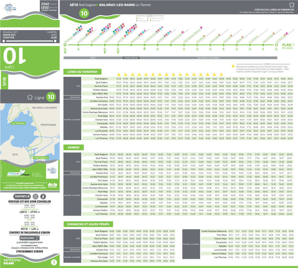 Consulter Les Horaires De La Ligne N°10 Hiver