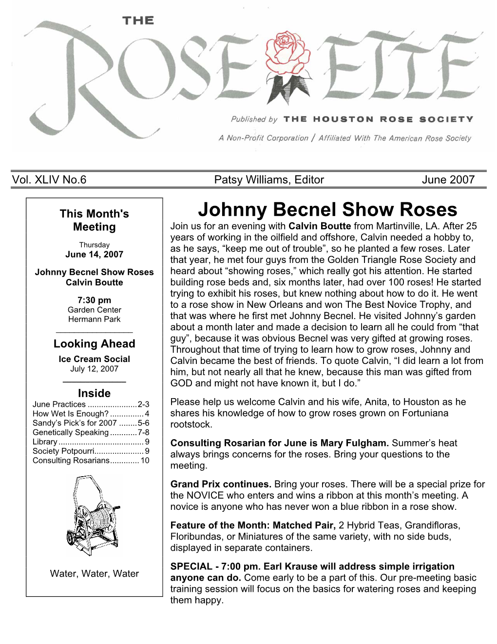 Johnny Becnel Show Roses Meeting Join Us for an Evening with Calvin Boutte from Martinville, LA