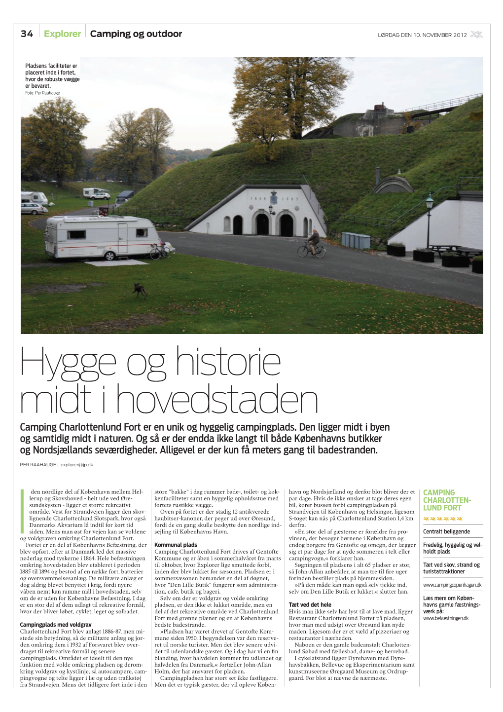 Hygge Og Historie Midt I Hovedstaden Camping Charlottenlund Fort Er En Unik Og Hyggelig Campingplads