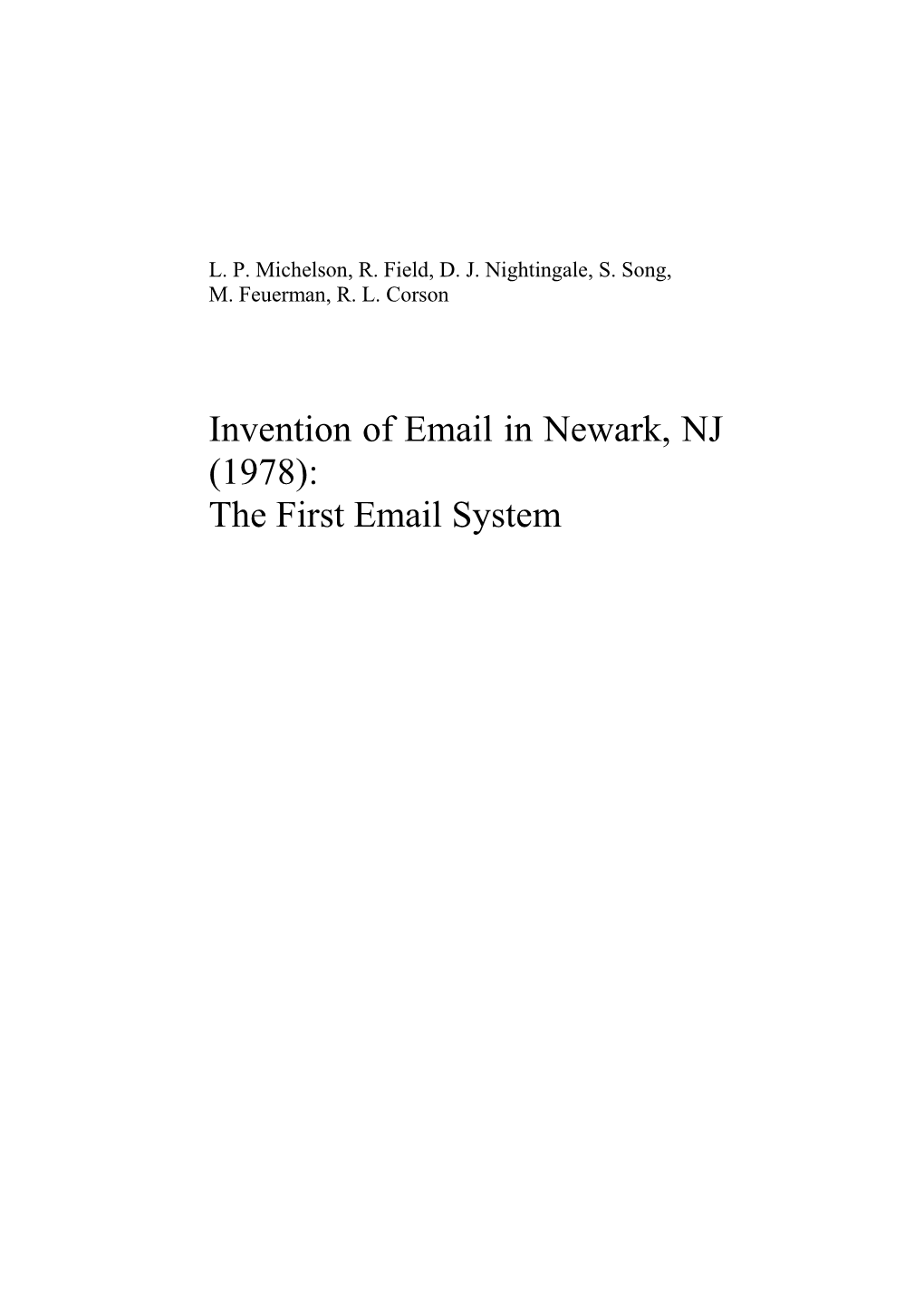 Invention of Email in Newark, NJ (1978): the First Email System 2