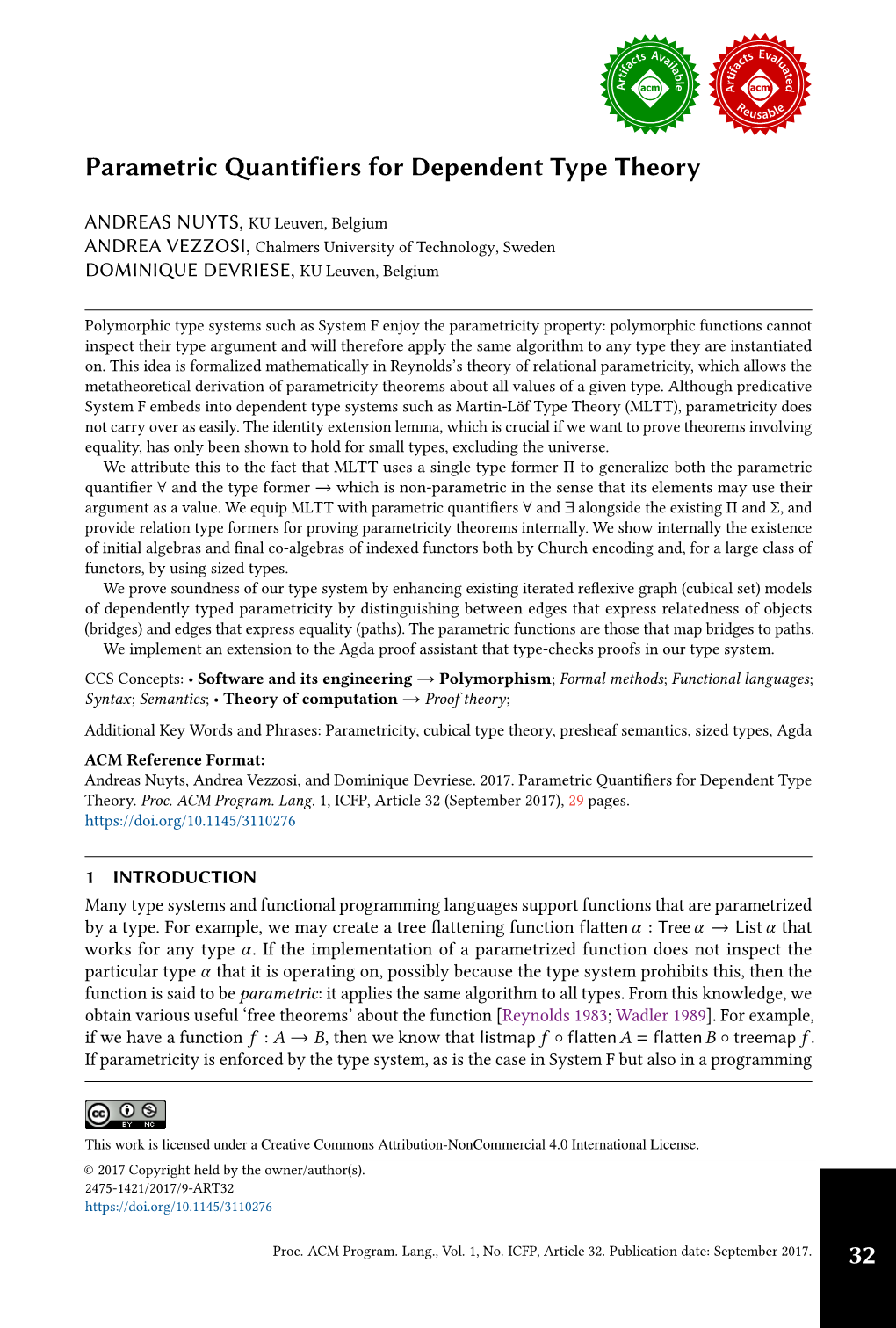 Parametric Quantifiers for Dependent Type Theory