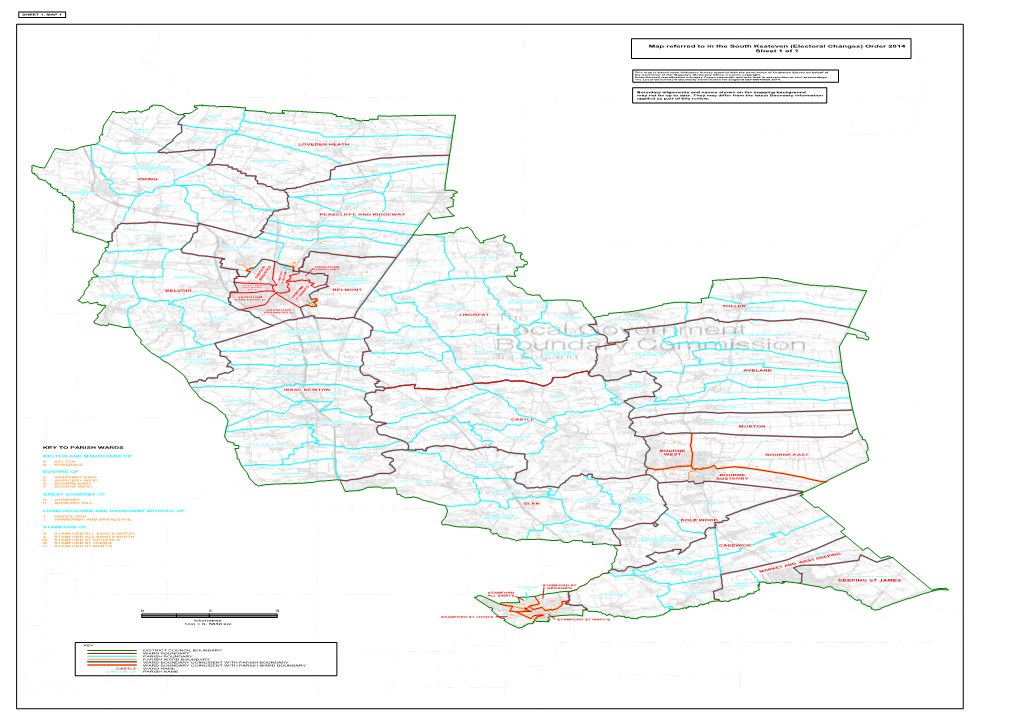 Map Referred to in the South Kesteven (Electoral Changes) Order 2014 Sheet 1 of 1