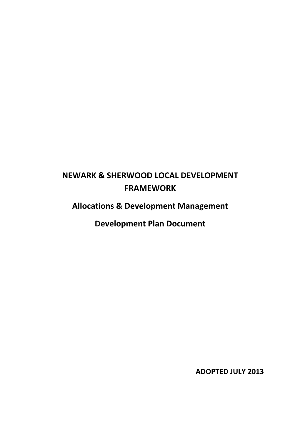 Newark & Sherwood Allocations & Development Management