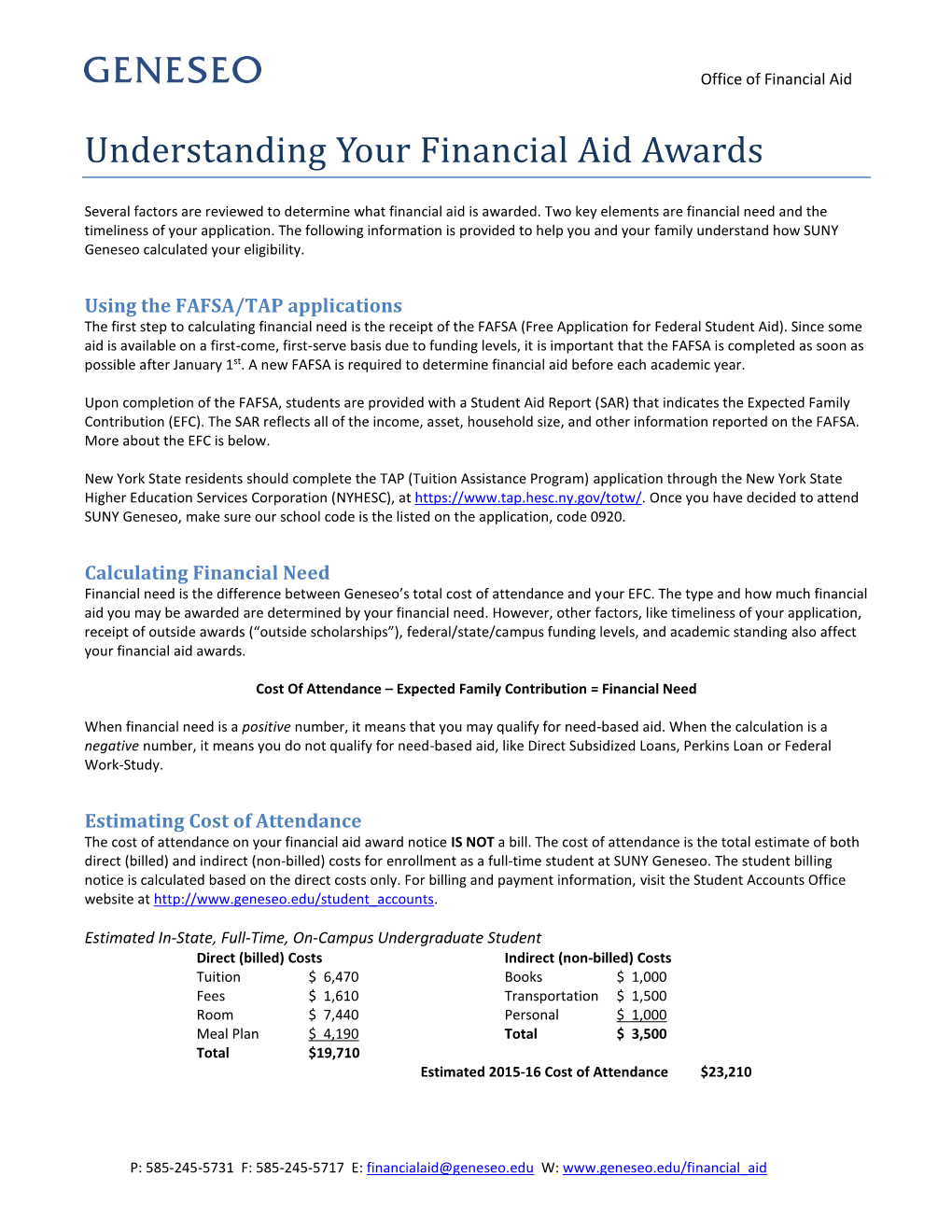 Understanding Your Financial Aid Awards