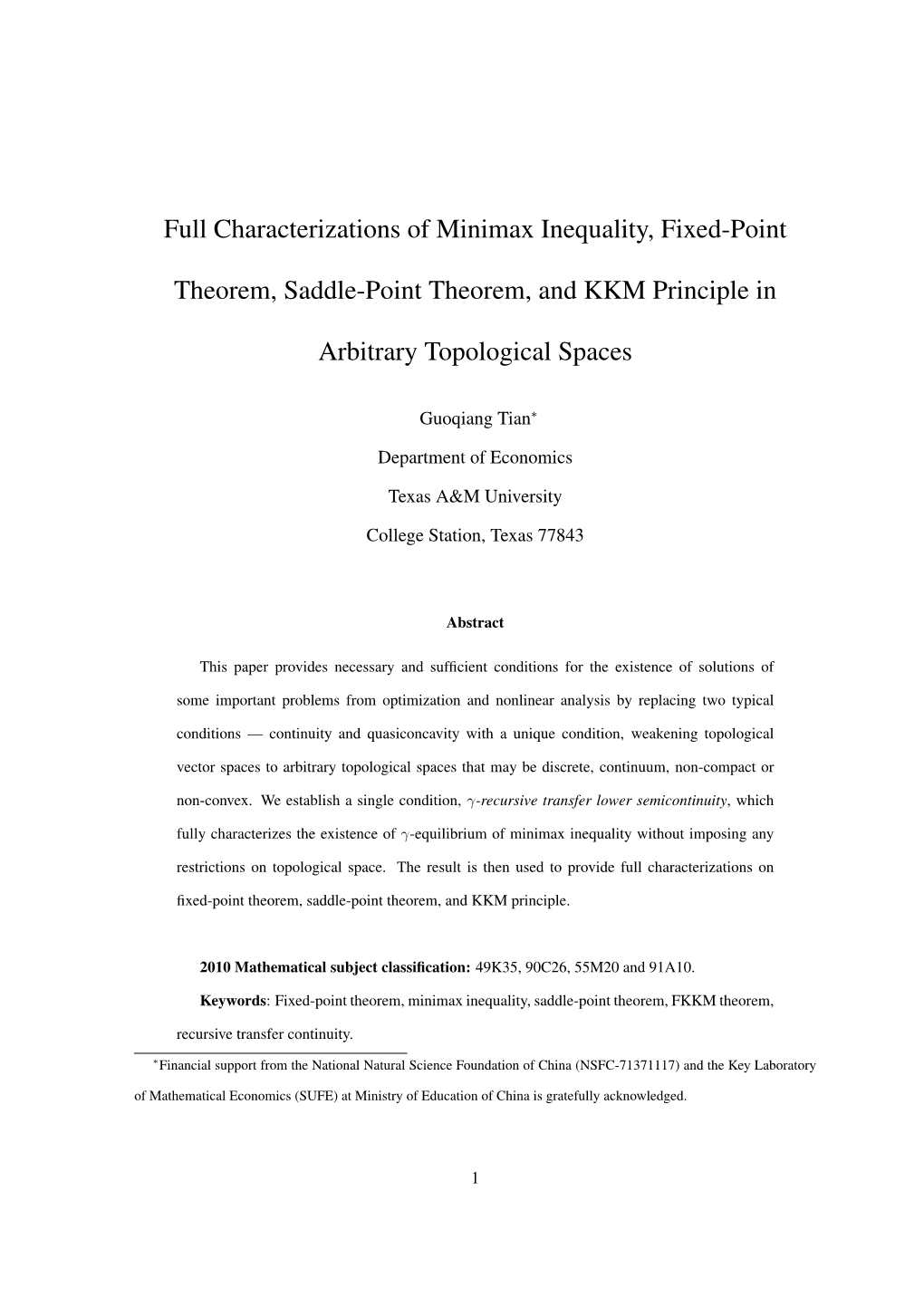 Full Characterizations of Minimax Inequality, Fixed-Point Theorem