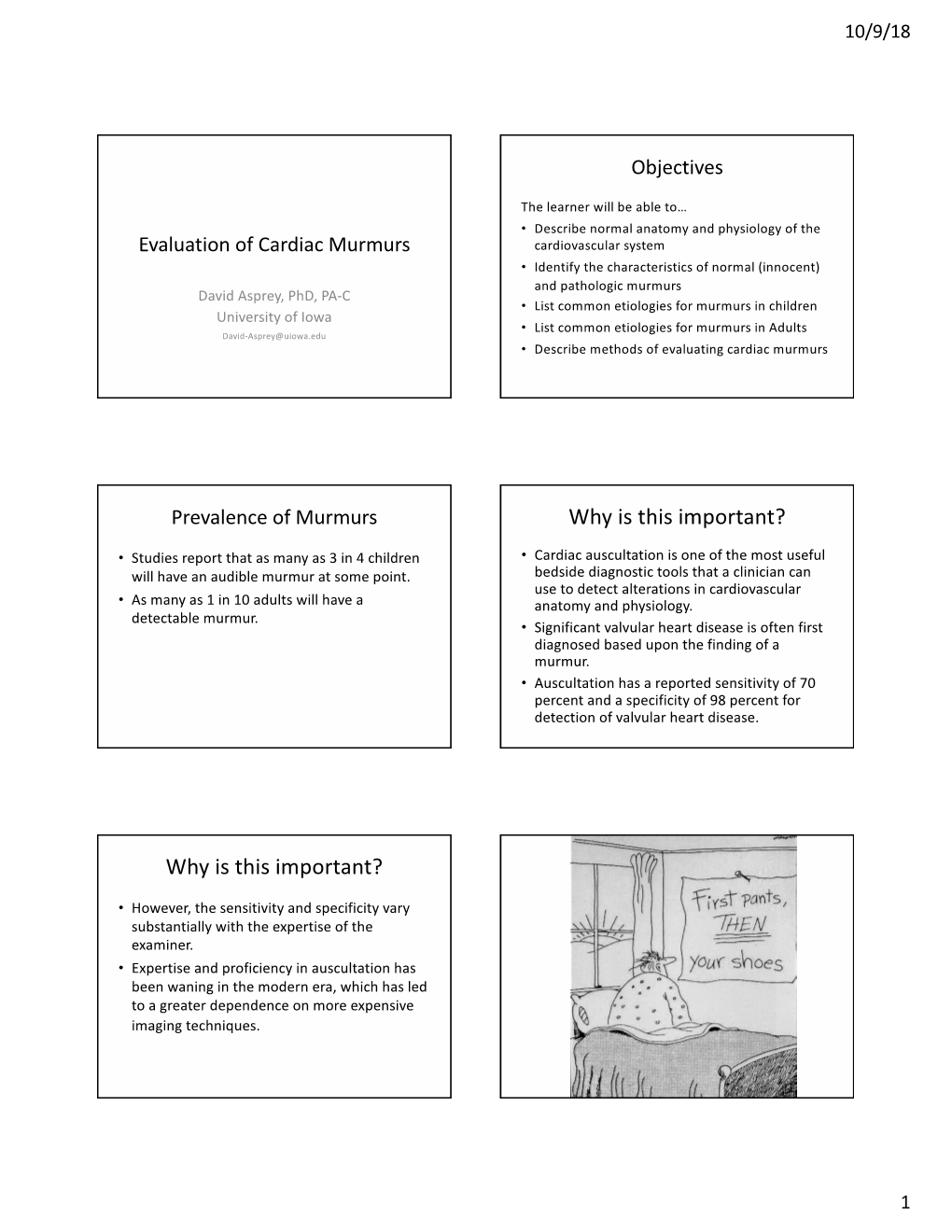 Evaluation of Cardiac Murmurs