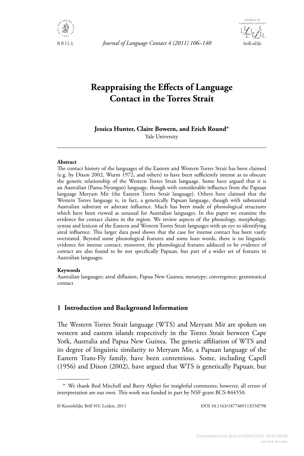 Reappraising the Eff Ects of Language Contact in the Torres Strait