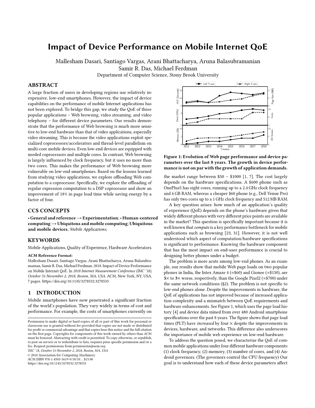 Impact of Device Performance on Mobile Internet Qoe