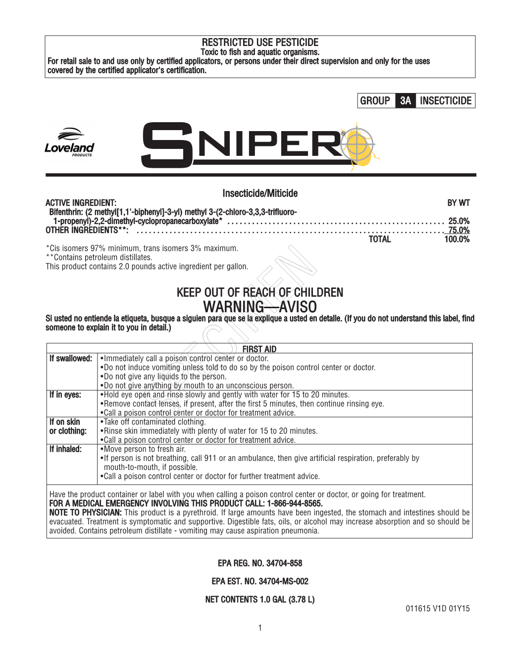 Sniper® Epa Reg