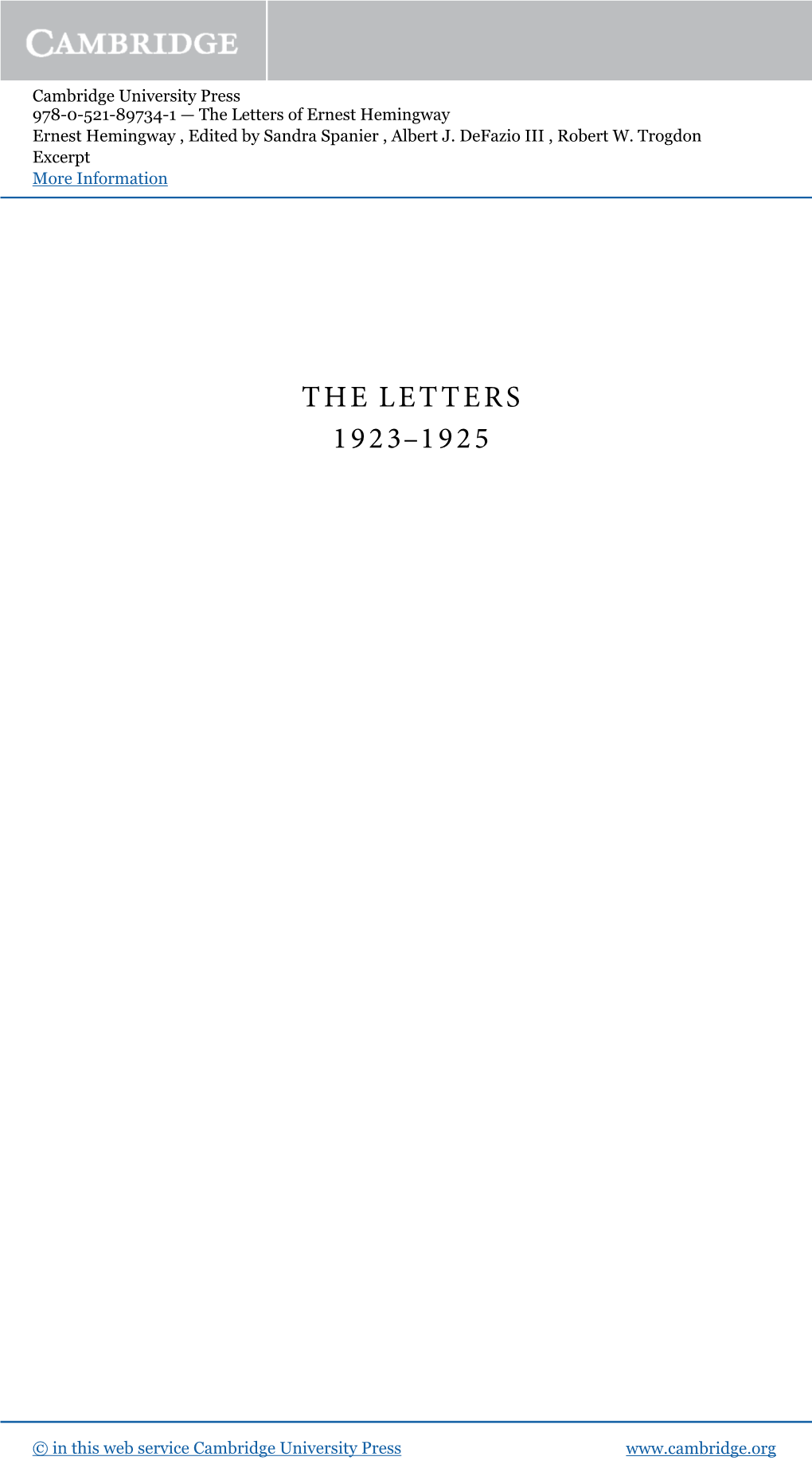 The Letters 1923–1925