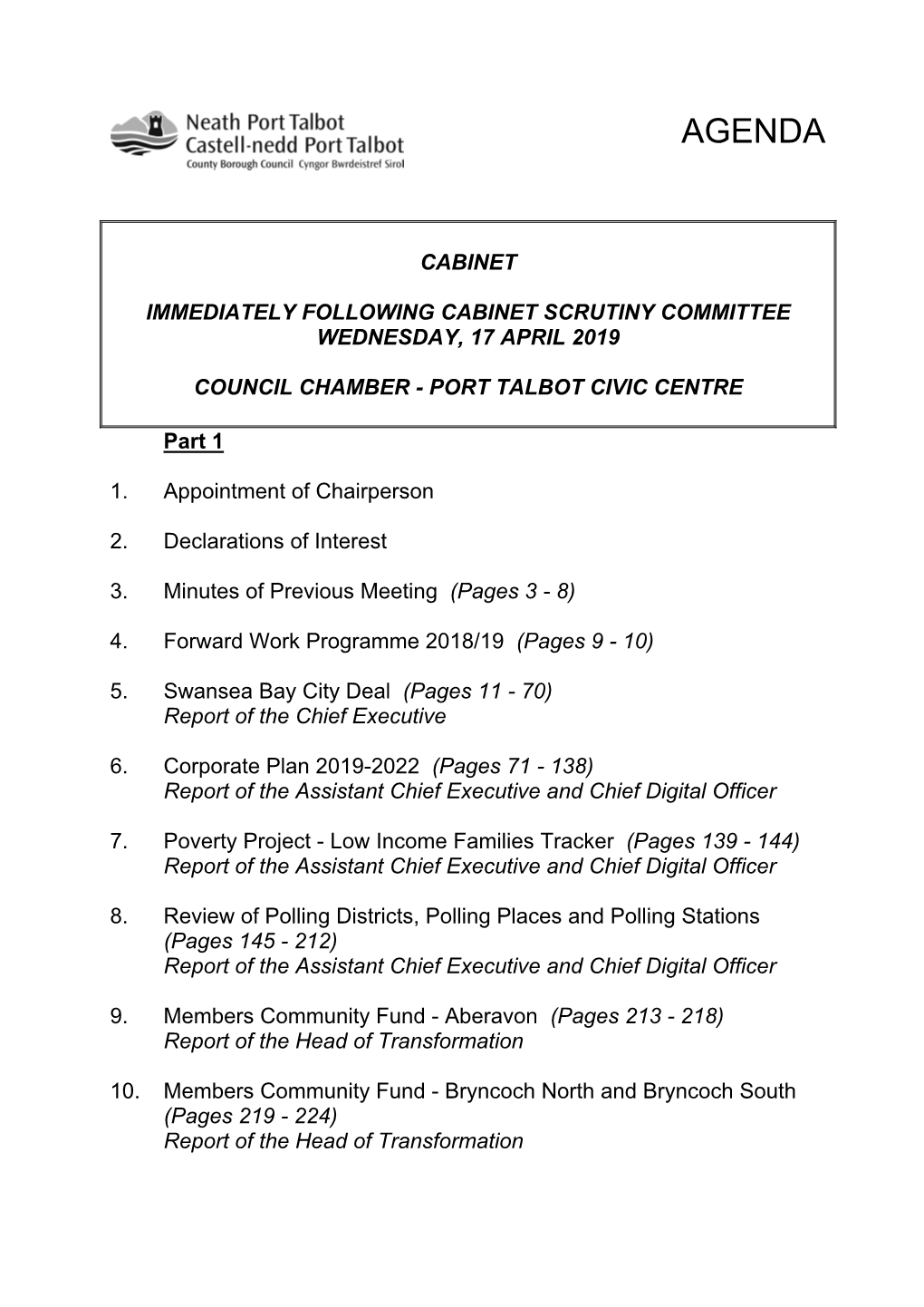 (Public Pack)Agenda Document for Cabinet, 17/04/2019 10:02