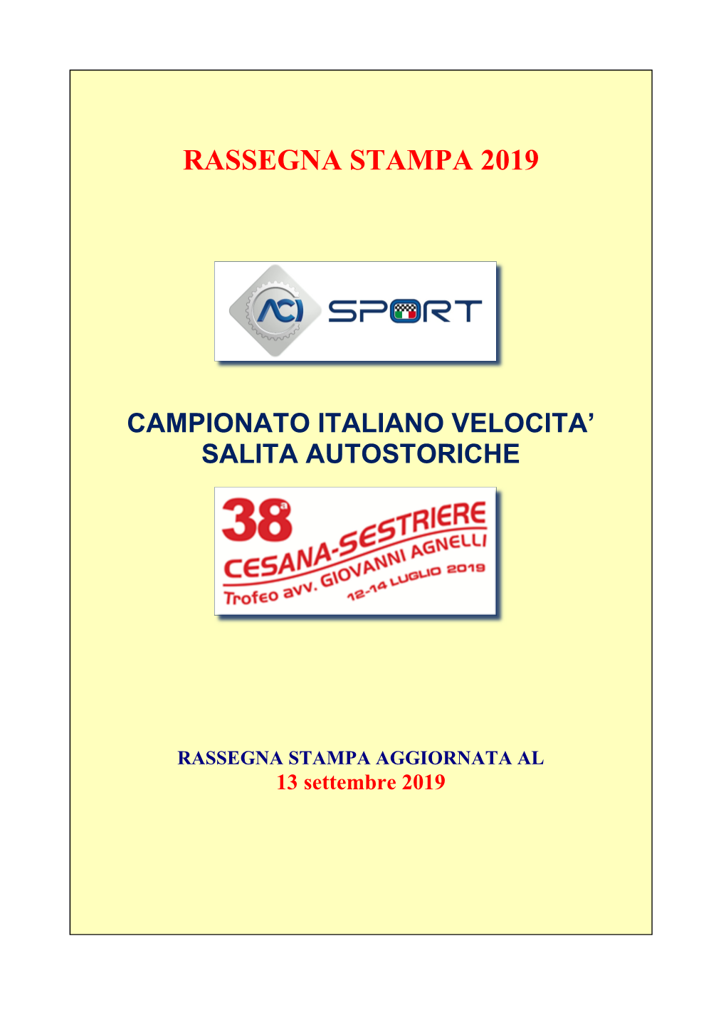 Rassegna Stampa 2019