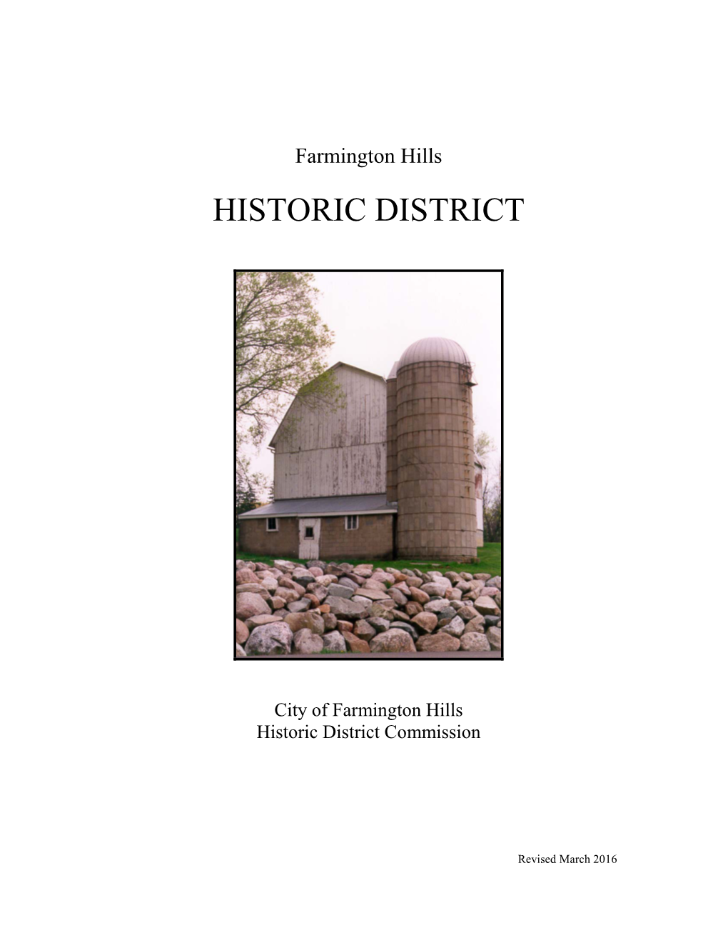 City of Farmington Hills Historic District Commission