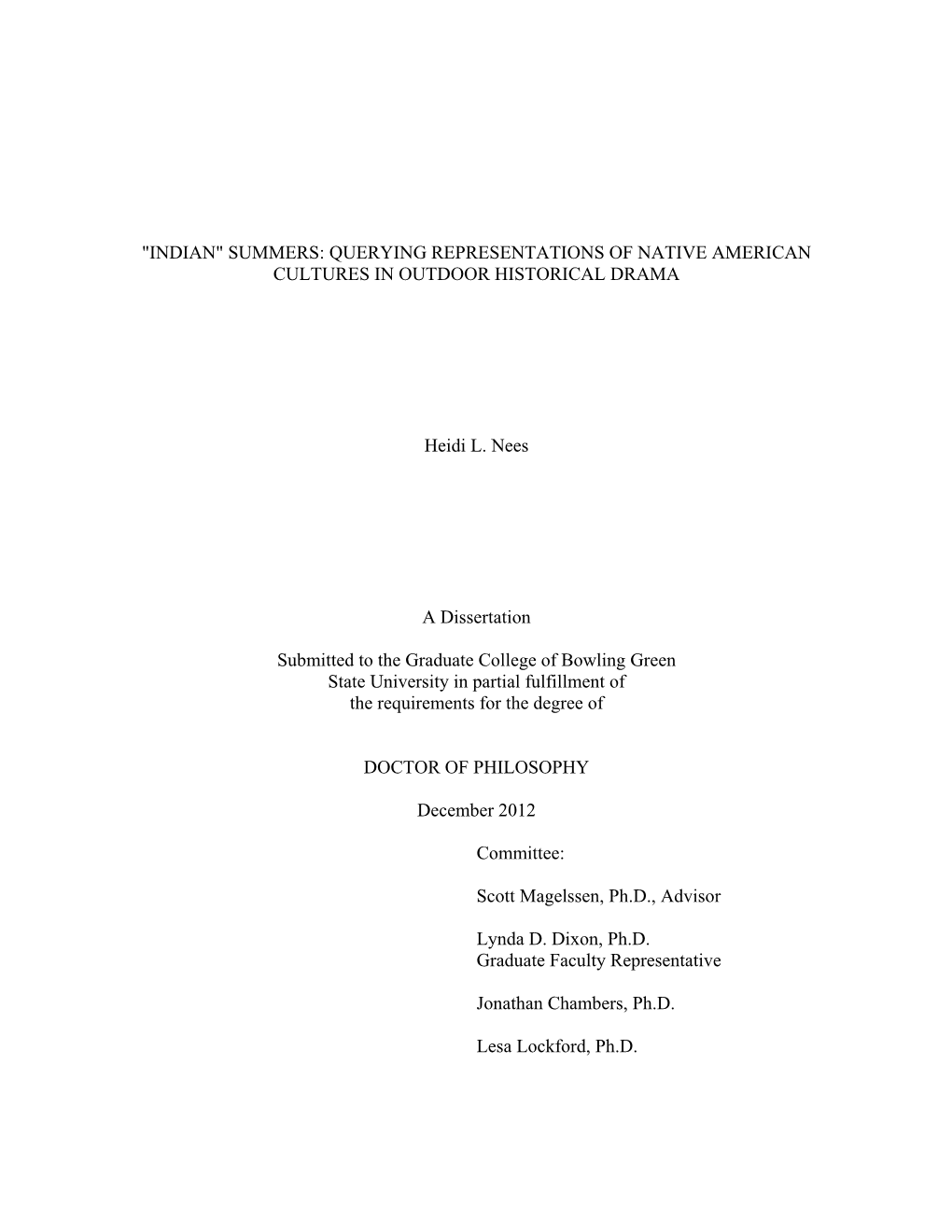 Querying Representations of Native American Cultures in Outdoor Historical Drama