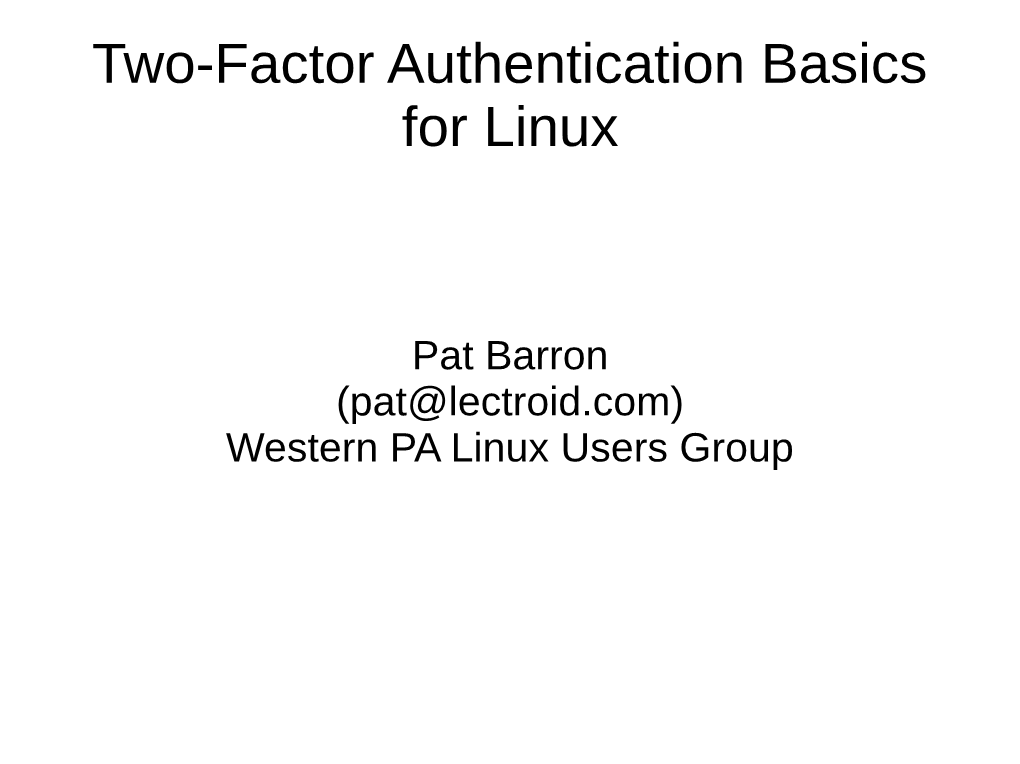Two-Factor Authentication Basics for Linux