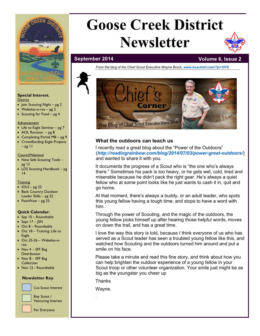 Goose Creek District Newsletter