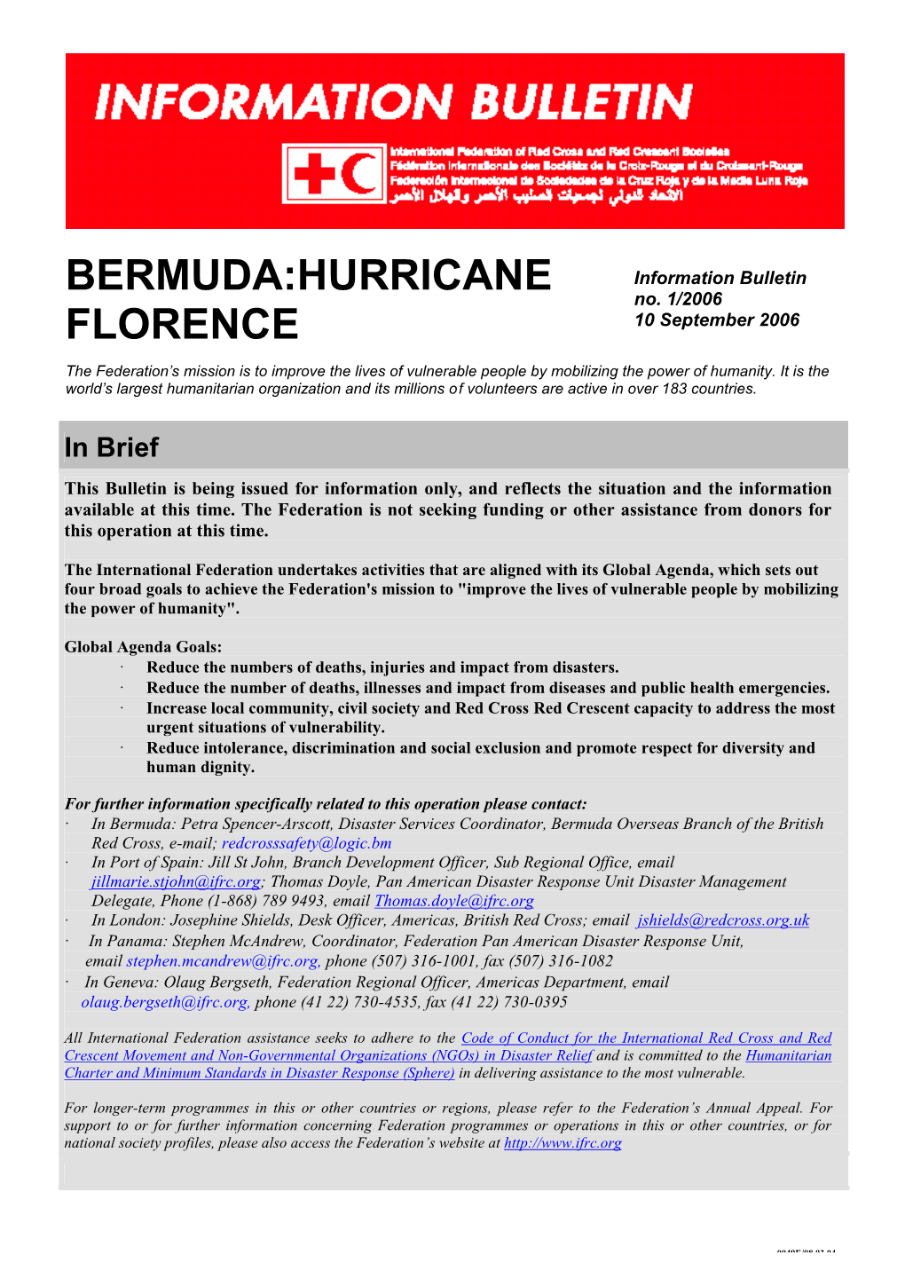 Bermuda:Hurricane Florence
