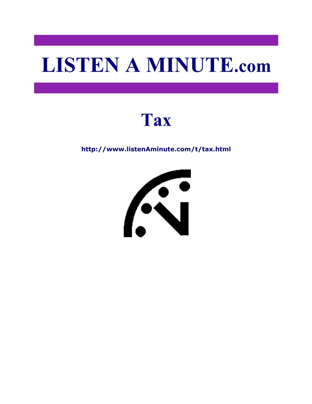 Listen A Minute.Com - ESL Listening - Tax