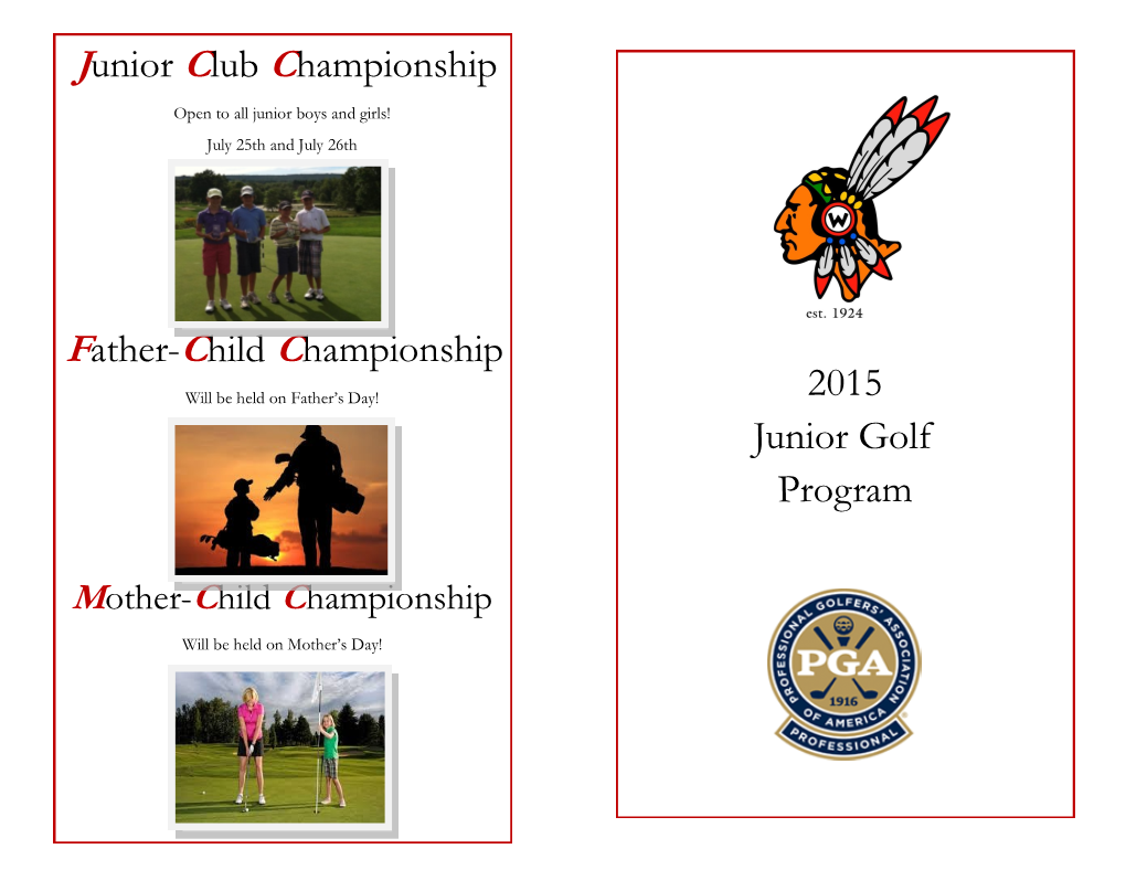 Junior Club Championship Father-Child Championship 2015