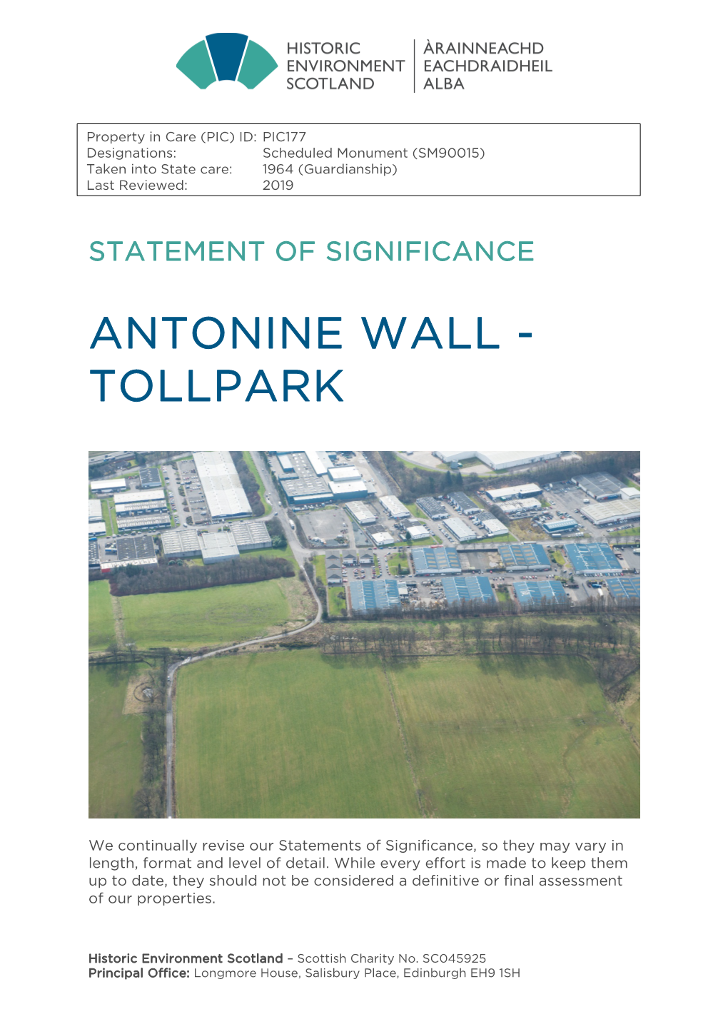 Antonine Wall Tollpark Statement of Significance