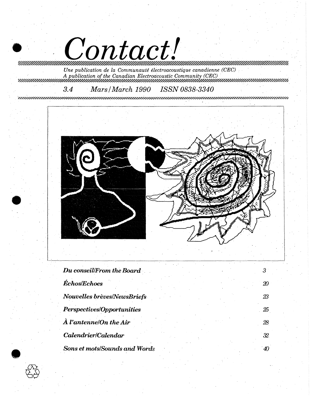 • Contact! Une Publication De La Communaute Electroacoustique Canadienne (CEC)