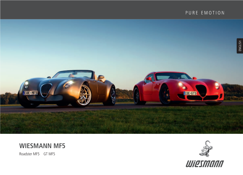Wiesmann MF5 Roadster MF5 GT MF5 Content Page