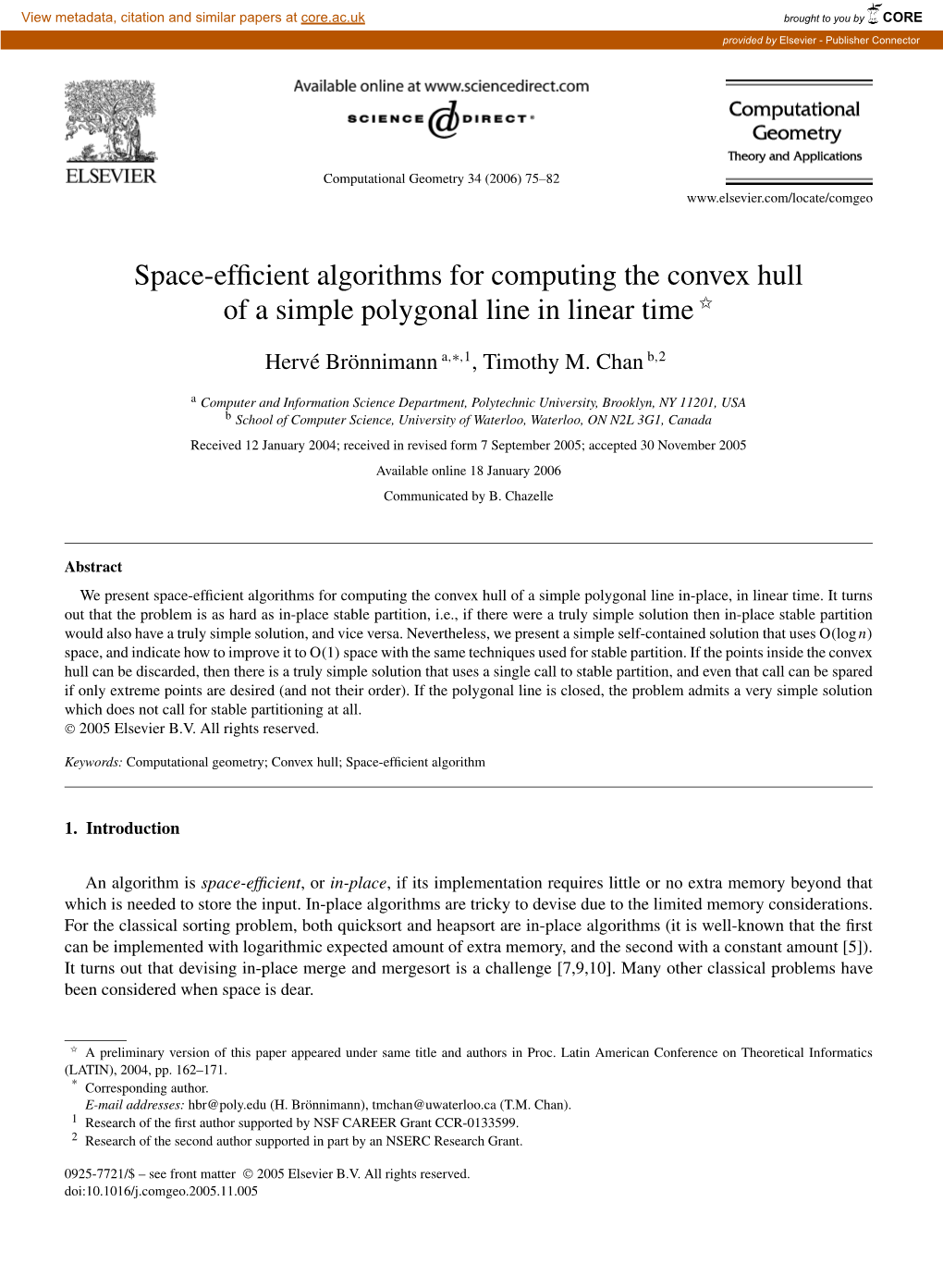 Space-Efficient Algorithms for Computing the Convex Hull of a Simple Polygonal Line in Linear Time