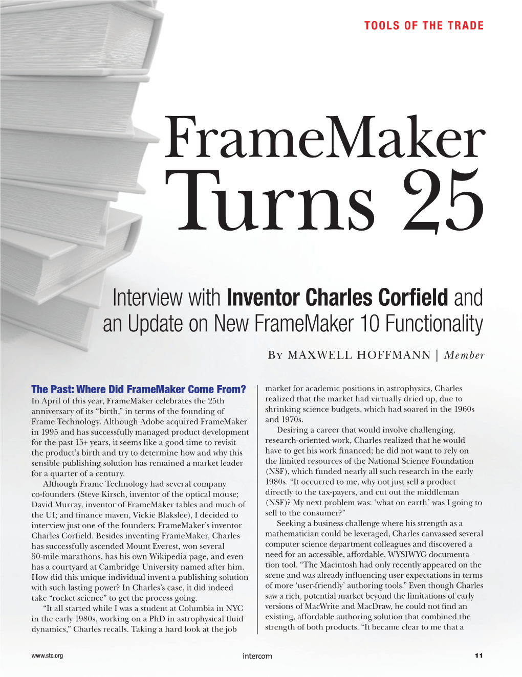 Interview with Inventor Charles Corfield and an Update on New Framemaker 10 Functionality