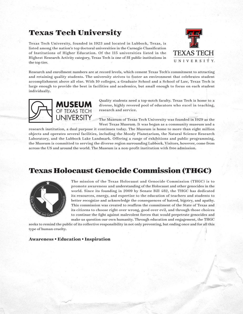 Texas Tech University Texas Holocaust Genocide Commission