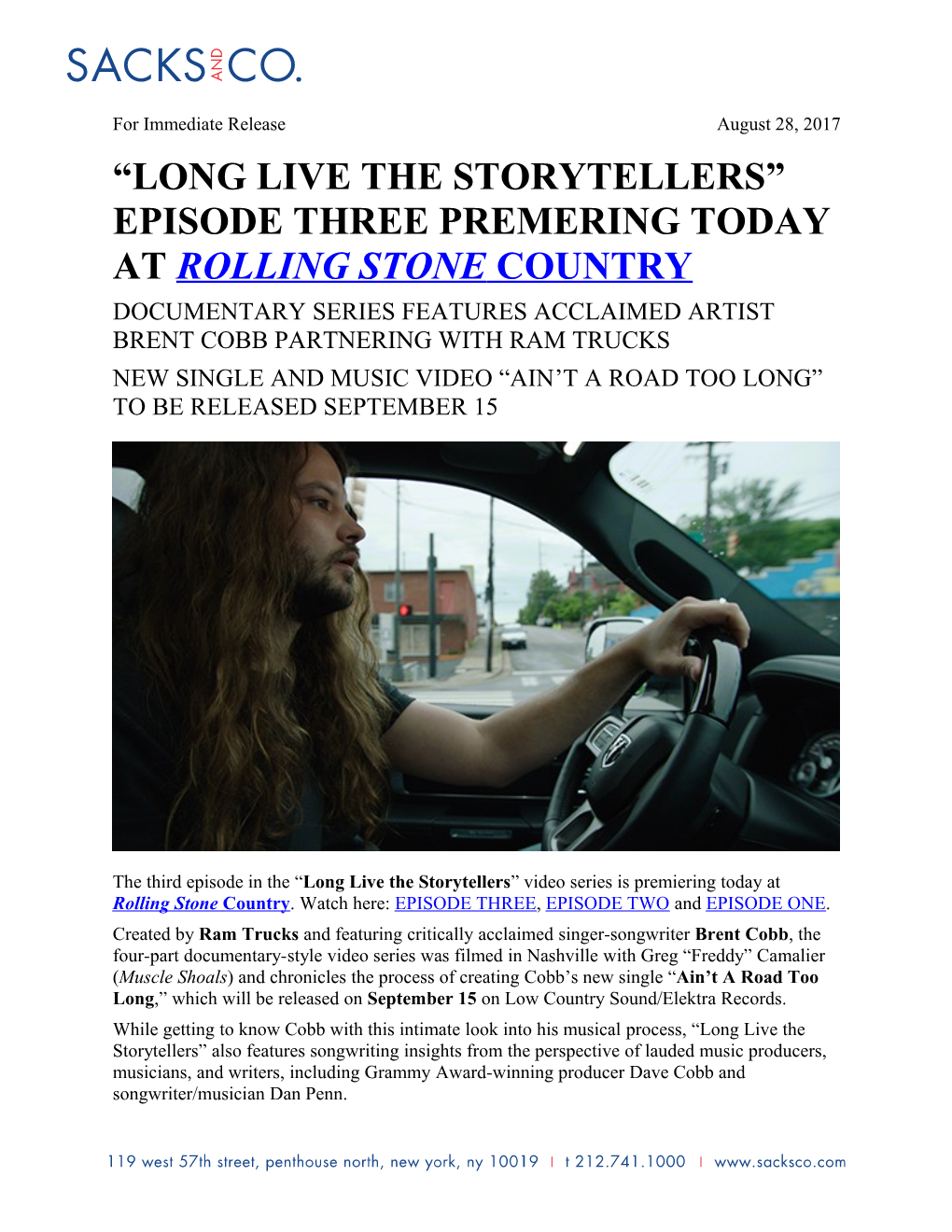 Long Live the Storytellers Episode Three Premering Today at Rolling Stone Country