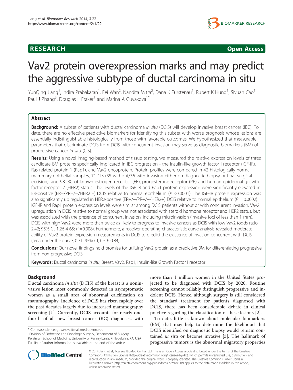 Vav2 Protein Overexpression Marks and May Predict the Aggressive