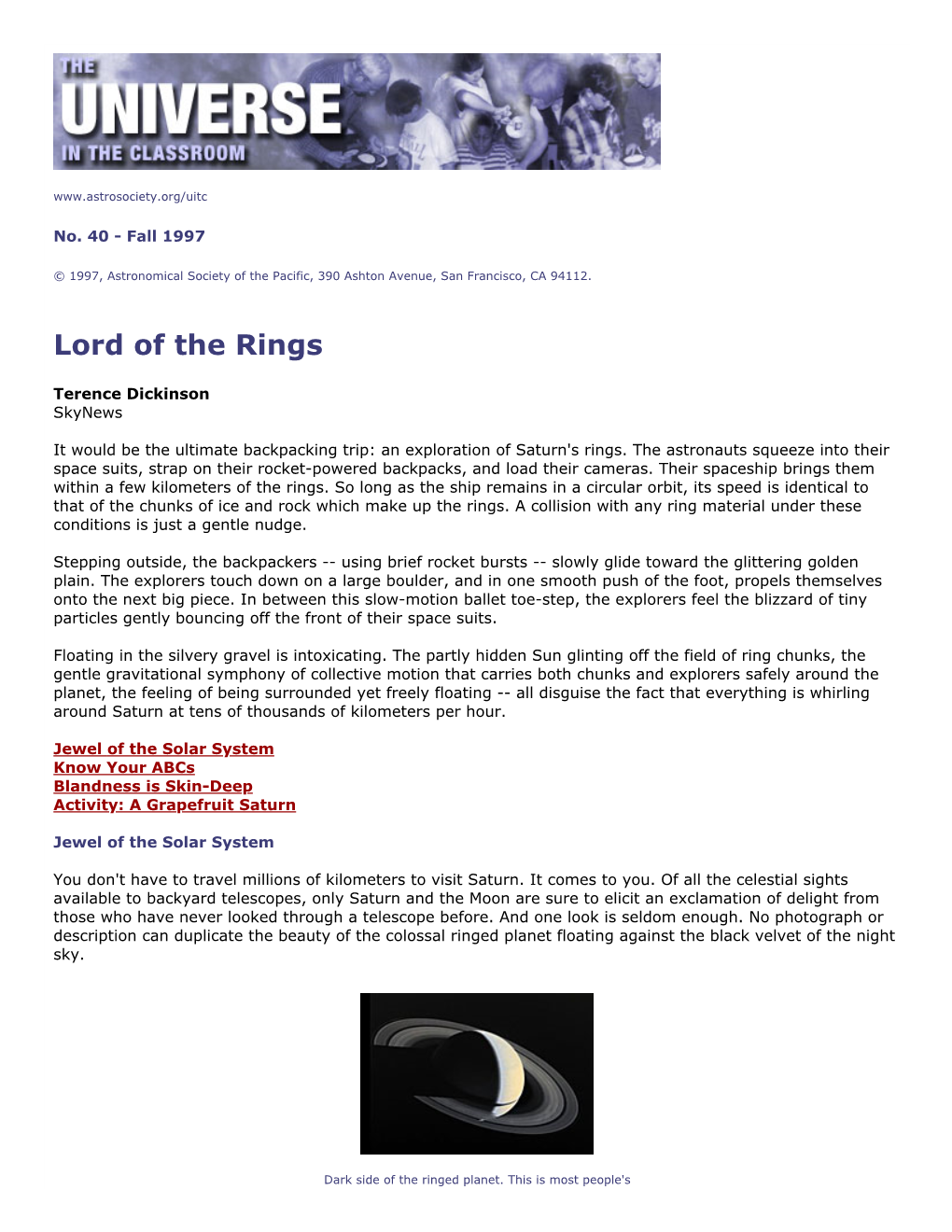 40. Saturn: Lord of the Rings