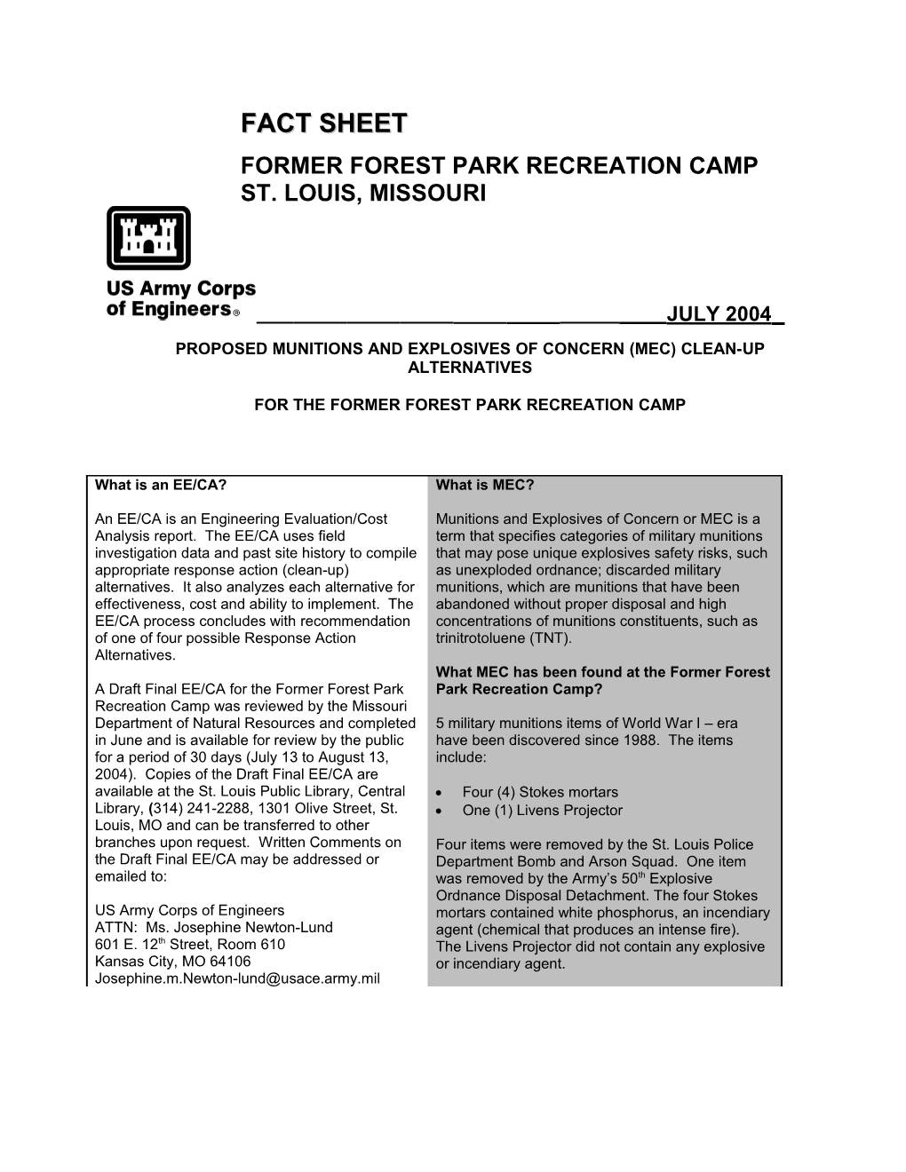 Former Forest Park Recreation Camp