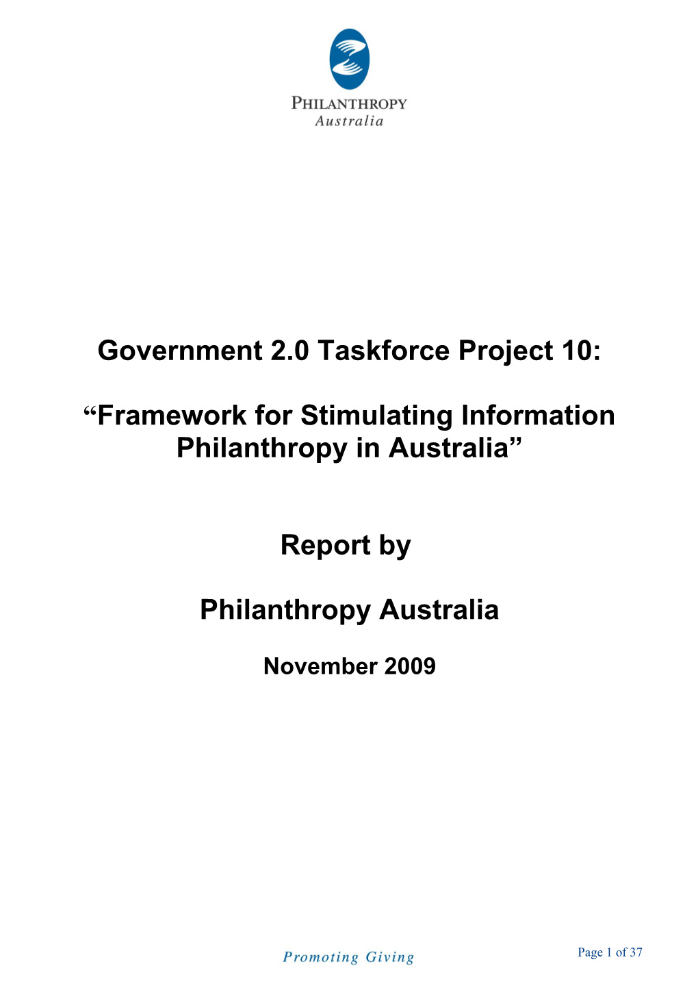 Framework for Stimulating Information Philanthropy in Australia