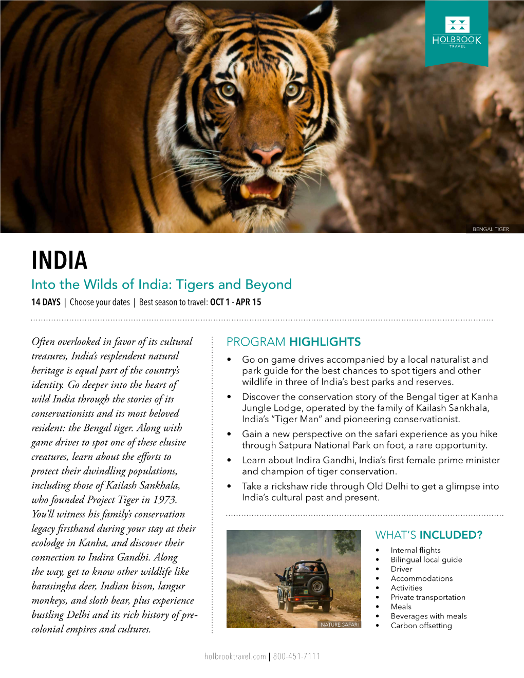 Into the Wilds of India: Tigers and Beyond 14 DAYS | Choose Your Dates | Best Season to Travel: OCT 1 - APR 15