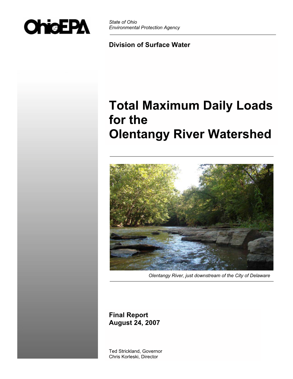 Total Maximum Daily Loads for the Olentangy River Watershed