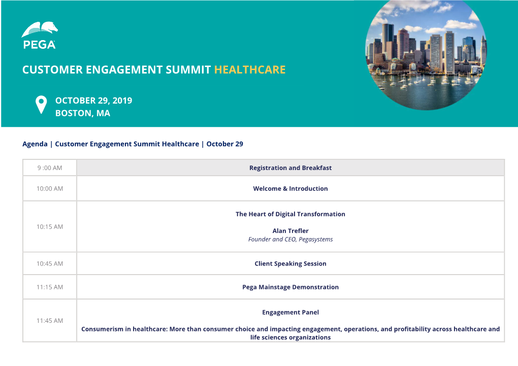 Customer Engagement Summit Healthcare